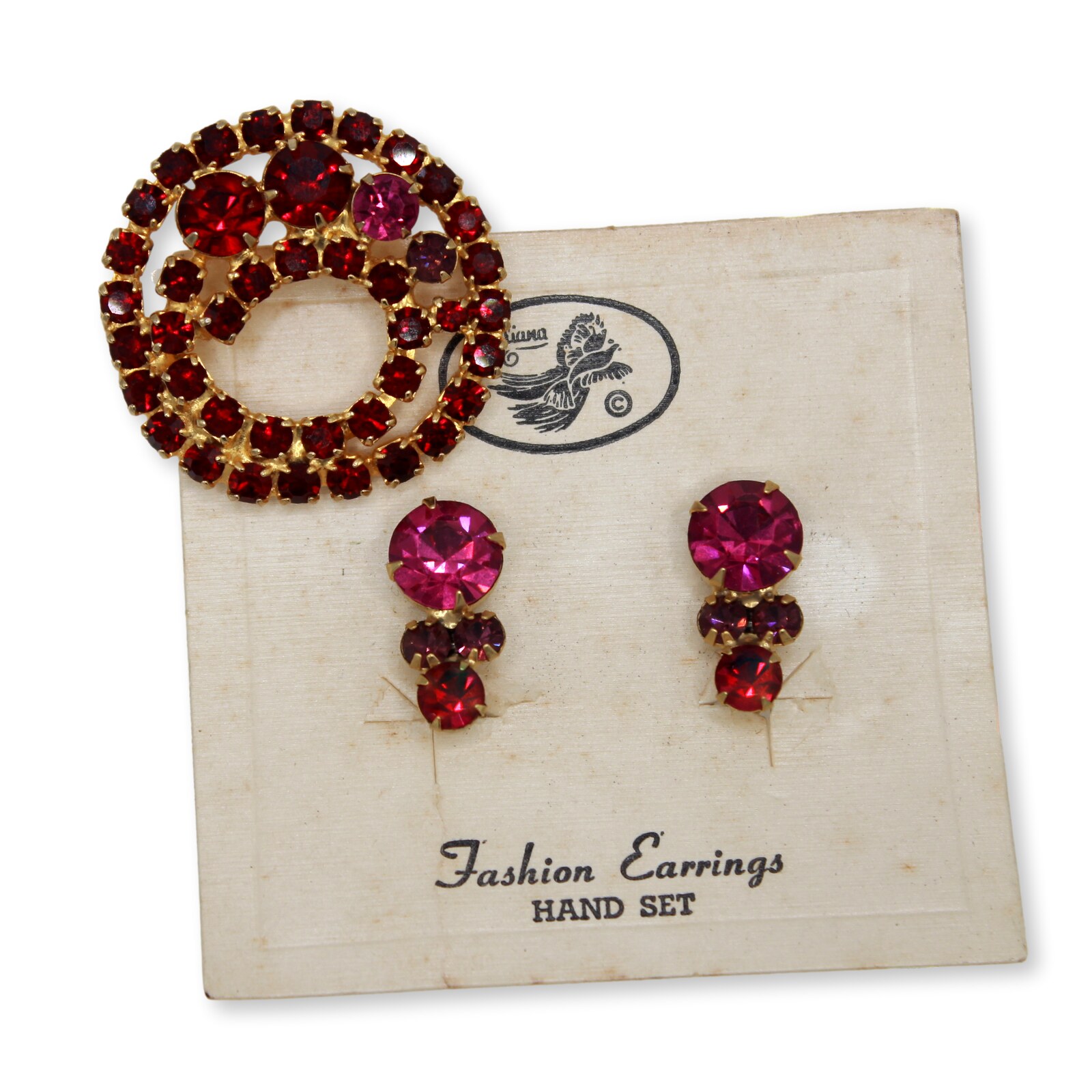 Front view of Multiple Colors Chatons Only Earrings Clip